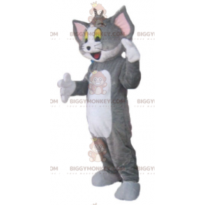 Costume de mascotte BIGGYMONKEY™ de Tom le chat gris et blanc