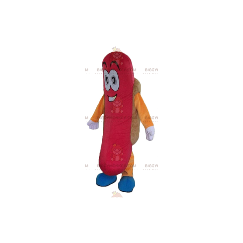 Colorful Smiling Giant Hot Dog BIGGYMONKEY™ Mascot Costume –