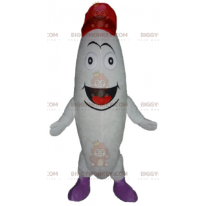 BIGGYMONKEY™ Disfraz de mascota muñeco de nieve blanco