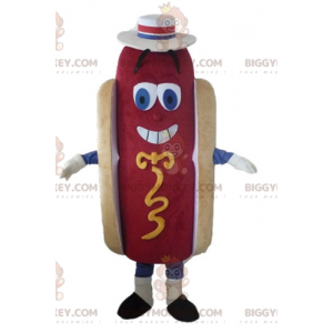 Söpö ja värikäs jättiläinen hot dog BIGGYMONKEY™ maskottiasu