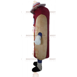 Söt och färgglad jättekorv BIGGYMONKEY™ maskotdräkt med hatt -