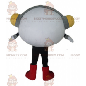 BIGGYMONKEY™ Mascot Costume Very Smiling White Snowman With