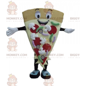 Traje de mascote BIGGYMONKEY™ com fatia de pizza gigante