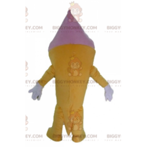 Disfraz de mascota BIGGYMONKEY™ de cono de helado gigante rosa