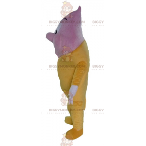 Roze en gele gigantische ijshoorn BIGGYMONKEY™ mascottekostuum