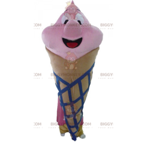 BIGGYMONKEY™ Costume da mascotte cono gelato rosa e blu gigante