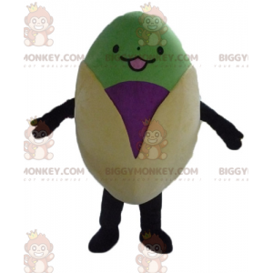 BIGGYMONKEY™ disfraz gigante de mascota beige, morado y verde