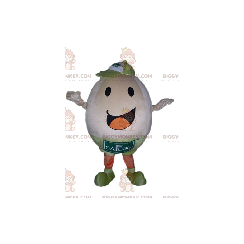 BIGGYMONKEY™ Mascot Costume Very Smiling and Cheerful Giant Egg