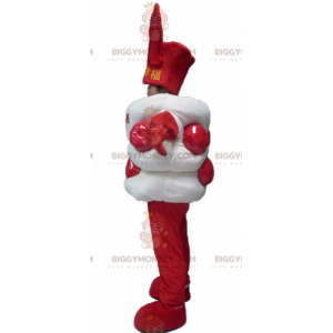 Costume mascotte BIGGYMONKEY™ Candy asiatico gigante bianco e