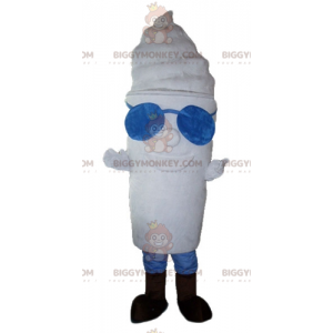 Gigantische ijspot BIGGYMONKEY™ mascottekostuum geheel wit met