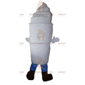 Giant Ice Cream Pot BIGGYMONKEY™ Mascot Costume All White With