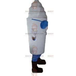 Giant Ice Cream Pot BIGGYMONKEY™ Mascot Costume All White With