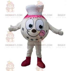 BIGGYMONKEY™ Costume da mascotte uomo con palla gelato beige