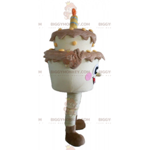Hnědožlutý obří narozeninový dort Kostým maskota BIGGYMONKEY™ –