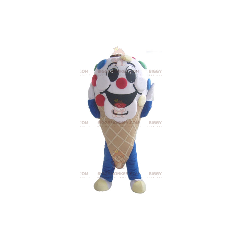 Kostým maskota obřího kužele zmrzliny BIGGYMONKEY™ s chytráky –