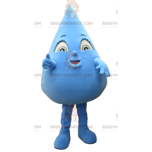 Costume de mascotte BIGGYMONKEY™ de goutte d'eau bleue géante -