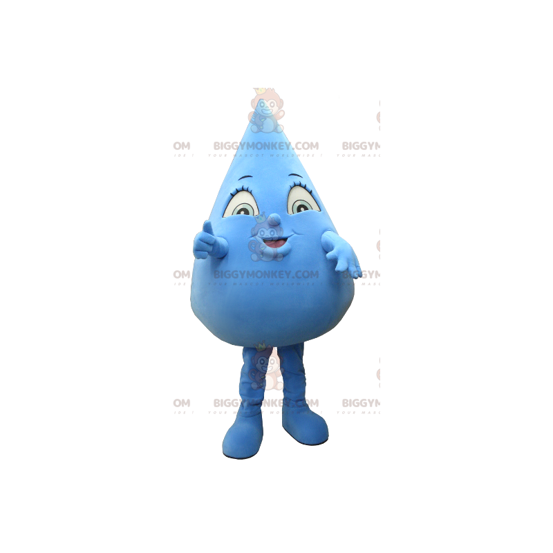 Costume de mascotte BIGGYMONKEY™ de goutte d'eau bleue géante -