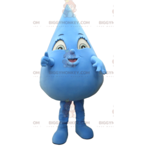 Costume de mascotte BIGGYMONKEY™ de goutte d'eau bleue géante -