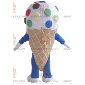 Traje de mascote de cone de sorvete gigante BIGGYMONKEY™ com
