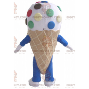 Costume de mascotte BIGGYMONKEY™ de cornet de glace géant avec