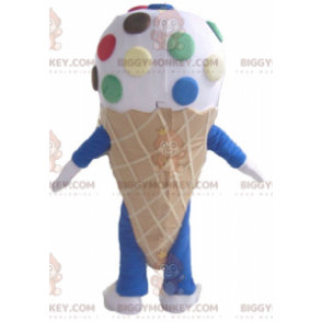 Kostium maskotki BIGGYMONKEY™ Giant Ice Cream Cone ze Smarties