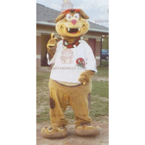 Brown and Tan Dog BIGGYMONKEY™ Mascot Costume with White