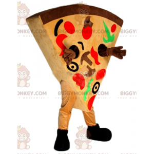 Bardzo kolorowy kostium maskotki gigantycznej pizzy