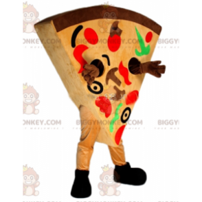 Very Colorful Giant Pizza Slice BIGGYMONKEY™ Mascot Costume –