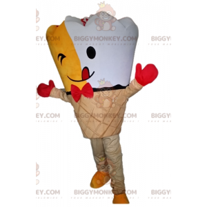 Costume mascotte BIGGYMONKEY™ cono gelato gigante giallo e