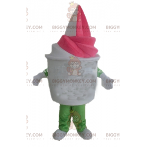 Giant Vanilla-Strawberry Ice Cream Tub BIGGYMONKEY™ Mascot
