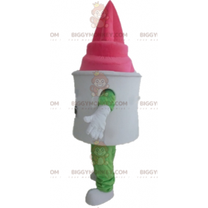 Στολή μασκότ BIGGYMONKEY™ Giant Vanilla-Strawberry Ice Cream