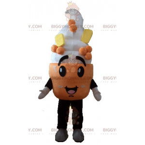 Costume de mascotte BIGGYMONKEY™ de crème glacée de cornet de