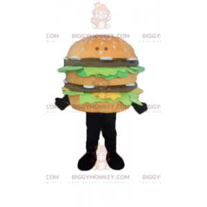 Costume mascotte BIGGYMONKEY™ hamburger gigante molto