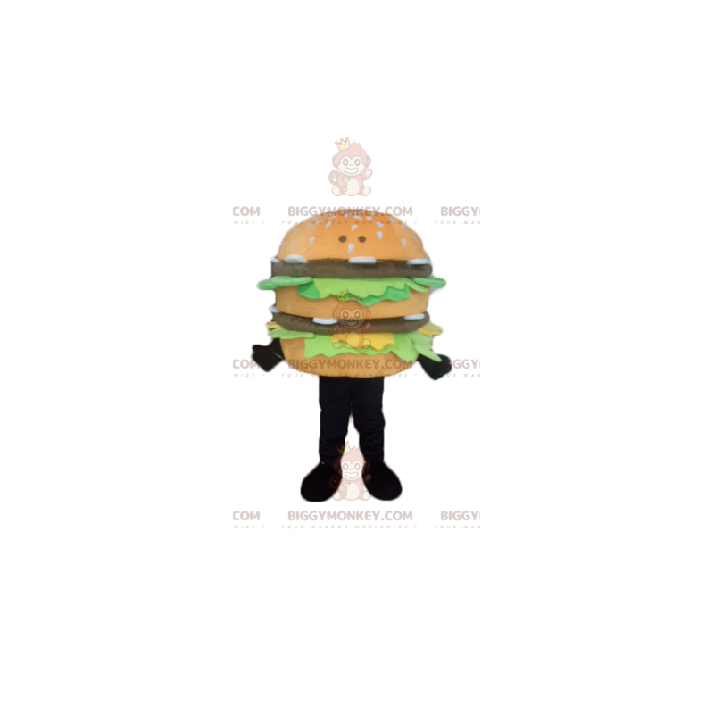 Costume mascotte BIGGYMONKEY™ hamburger gigante molto