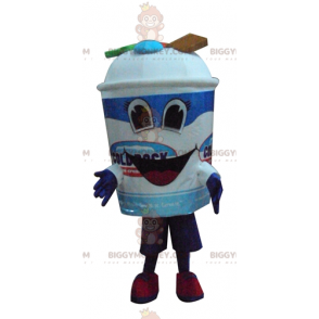 BIGGYMONKEY™ Mascot Costume Giant Blue and White Ice Cream Pot