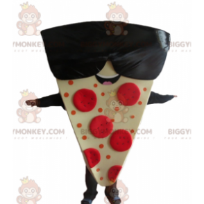 Costume da mascotte BigGYMONKEY™ con fetta di pizza gigante con