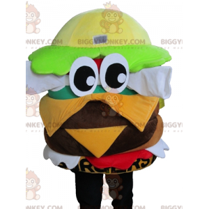 BIGGYMONKEY™ Mascot Costume Very Colorful Giant Burger With Big