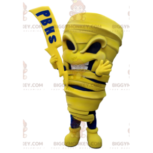BIGGYMONKEY™ Mascot Costume Yellow and Blue Mummy with