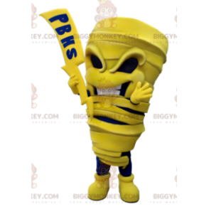 Kostým maskota BIGGYMONKEY™ Žlutá a modrá mumie s bleskem –