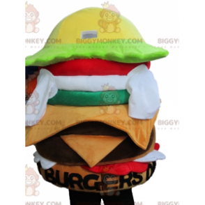 BIGGYMONKEY™ Mascot Costume Very Colorful Giant Burger With Big