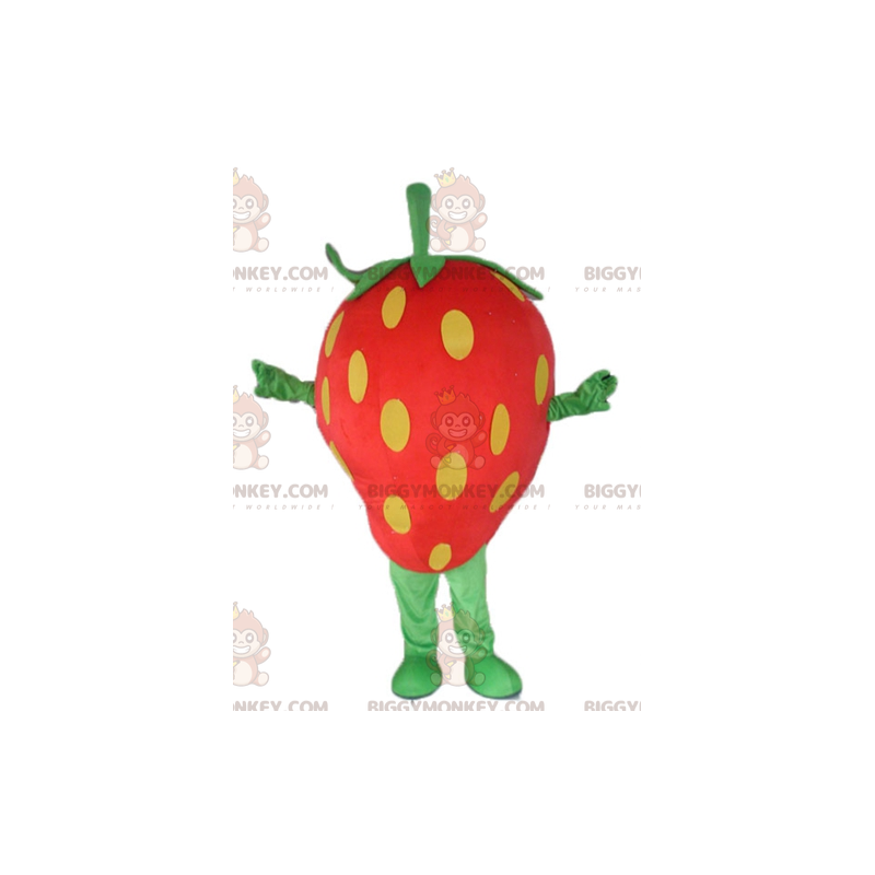 Costume da mascotte gigante rosso giallo e verde fragola