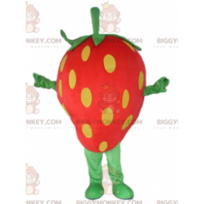 Costume da mascotte gigante rosso giallo e verde fragola