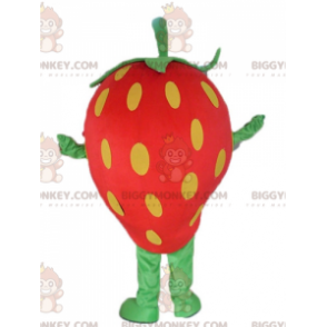 Giant Red Yellow and Green Strawberry BIGGYMONKEY™ Mascot