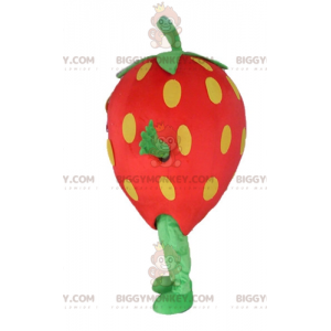 Kæmpe rød gul og grøn jordbær BIGGYMONKEY™ maskot kostume -