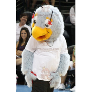 Gray and Orange Bird BIGGYMONKEY™ Mascot Costume -