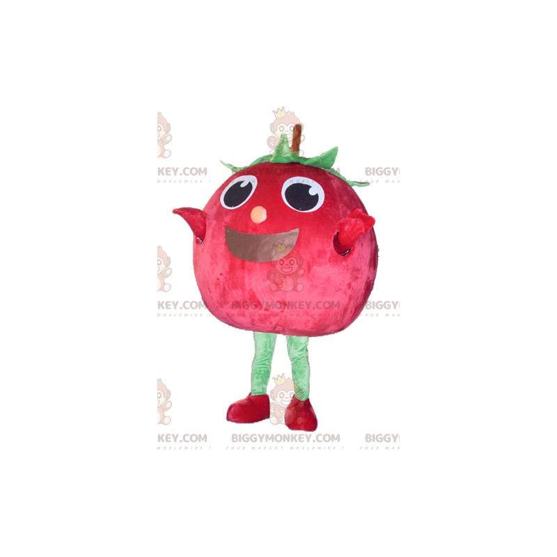 Κόκκινη και πράσινη στολή μασκότ με Giant Strawberry Cherry