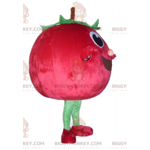 Disfraz de mascota BIGGYMONKEY™ gigante rojo y verde fresa