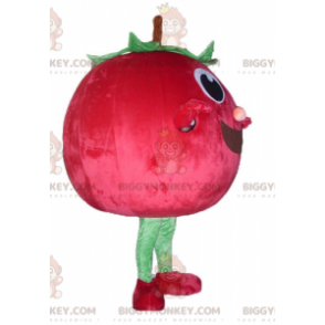 Costume mascotte BIGGYMONKEY™ fragola gigante rossa e verde -