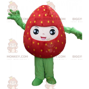 Costume da mascotte BIGGYMONKEY™ fragola gigante rossa e verde