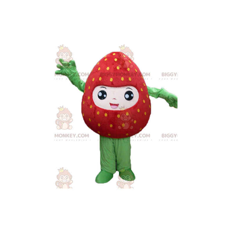 Costume de mascotte BIGGYMONKEY™ de fraise géante rouge et